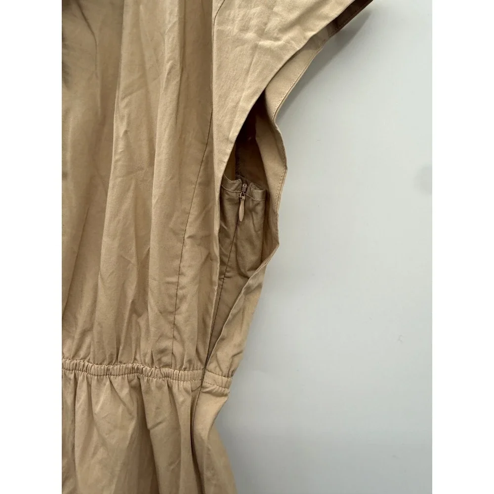 Twinset Milano Lace Trim V-Neck Short Sleeve Dress Women's IT 46 Beige Boho Chic - Picture 6 of 15